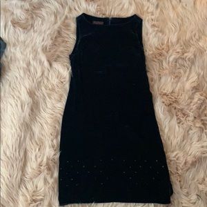 Navy blue velvet dress